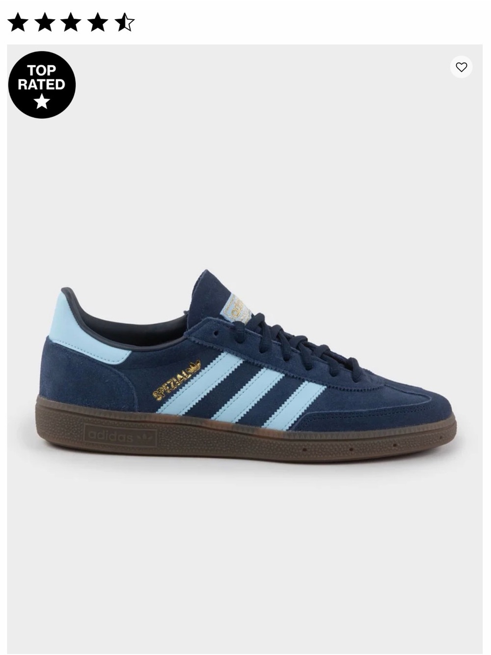 adidas Handball Spezial Kids Suede Sneaker in Navy and Light Blue